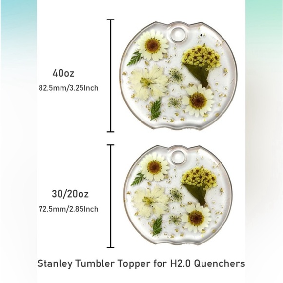 Resin Flower Stanley Cup Topper/Name Plate - Picture 5 of 5